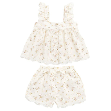 Haylen Bianca Antique Top and Short Set