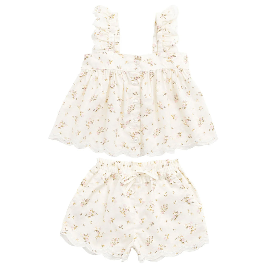 Haylen Bianca Antique Top and Short Set