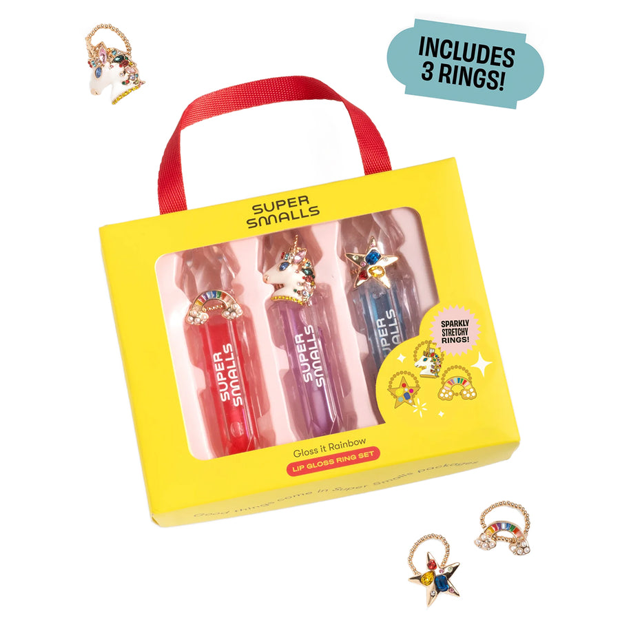 Gloss It Rainbow Lip Gloss Ring Set