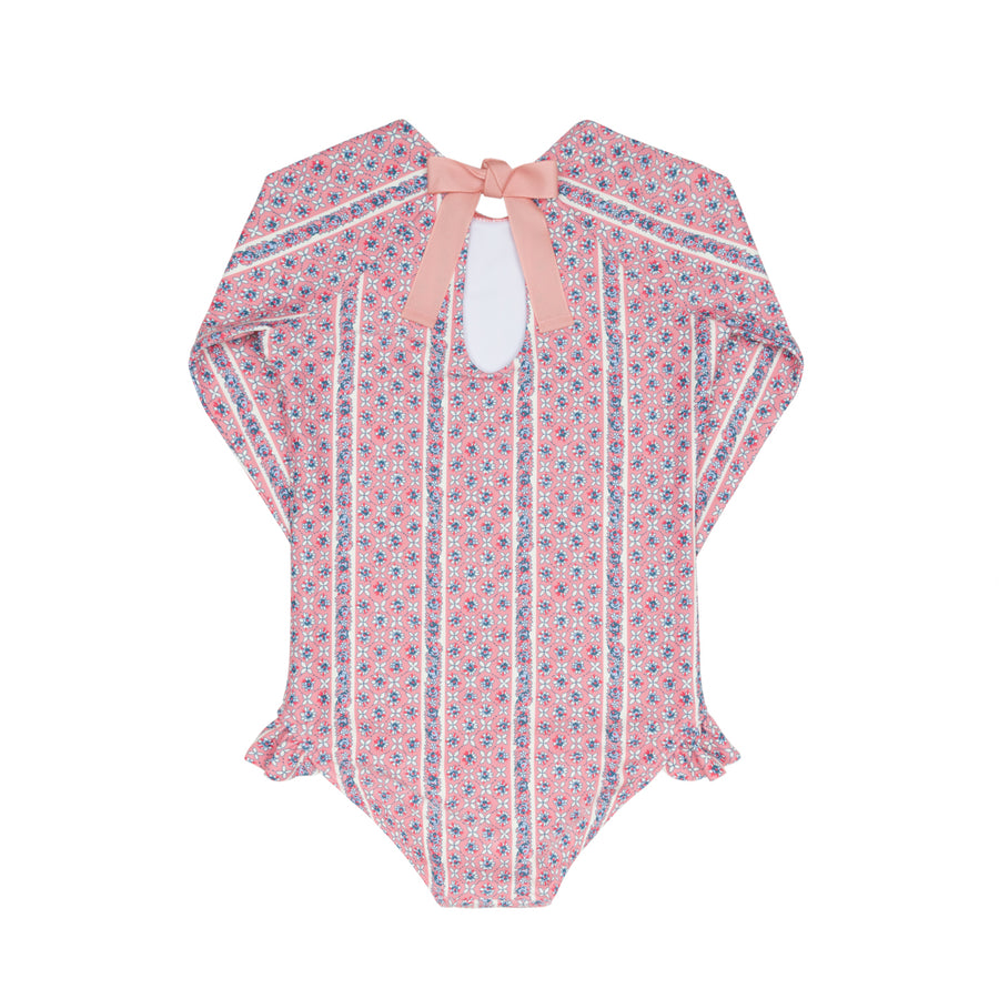 Floral Tile Rashguard One Piece