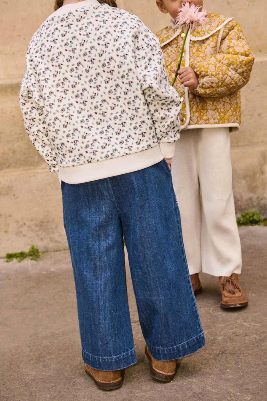 Flofi Stone Blue Embroidered Jeans