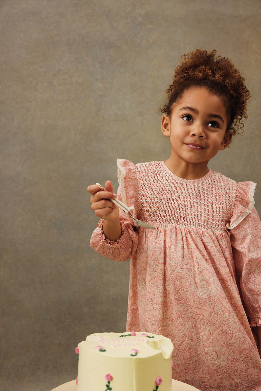 Saralou Pink Mountain Avens Dress