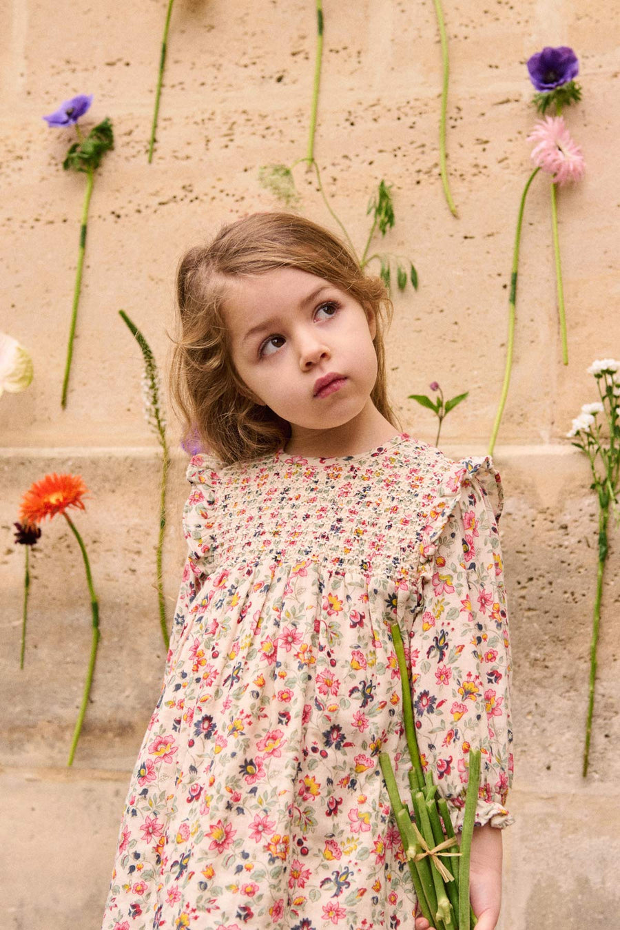 Saralou Cream Wild Flowers Dress