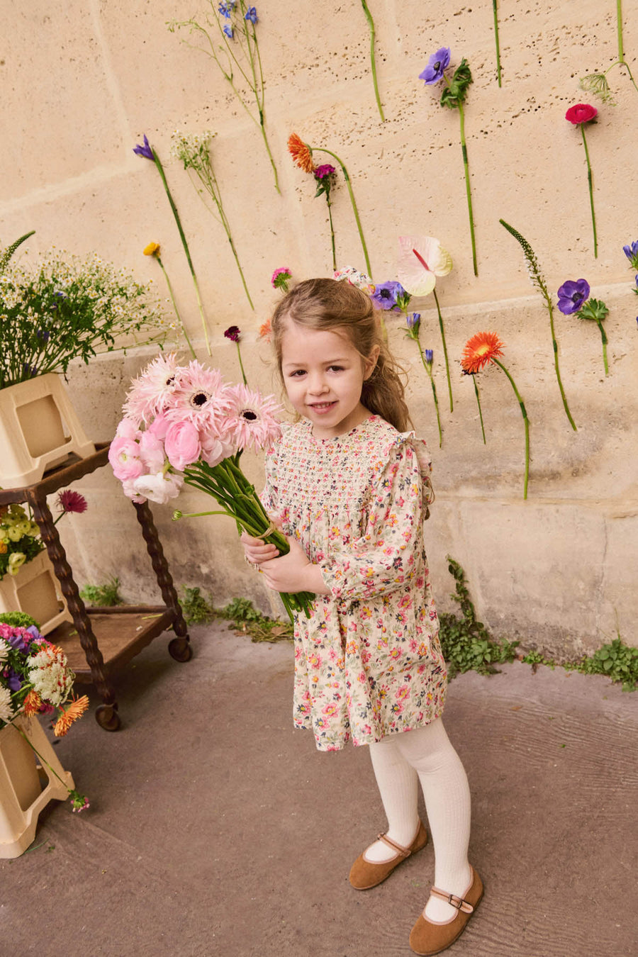 Saralou Cream Wild Flowers Dress