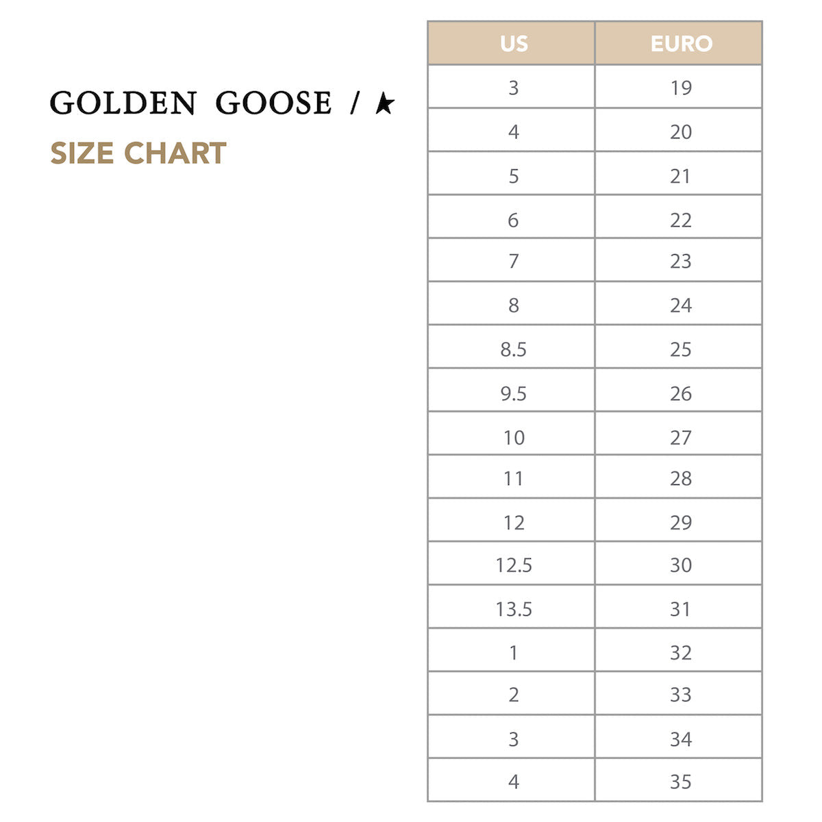 Golden Goose Shoes Size Chart: The Ultimate Guide for Shoe Enthusiasts