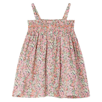 Fabricia Coral Floral Smocked Dress