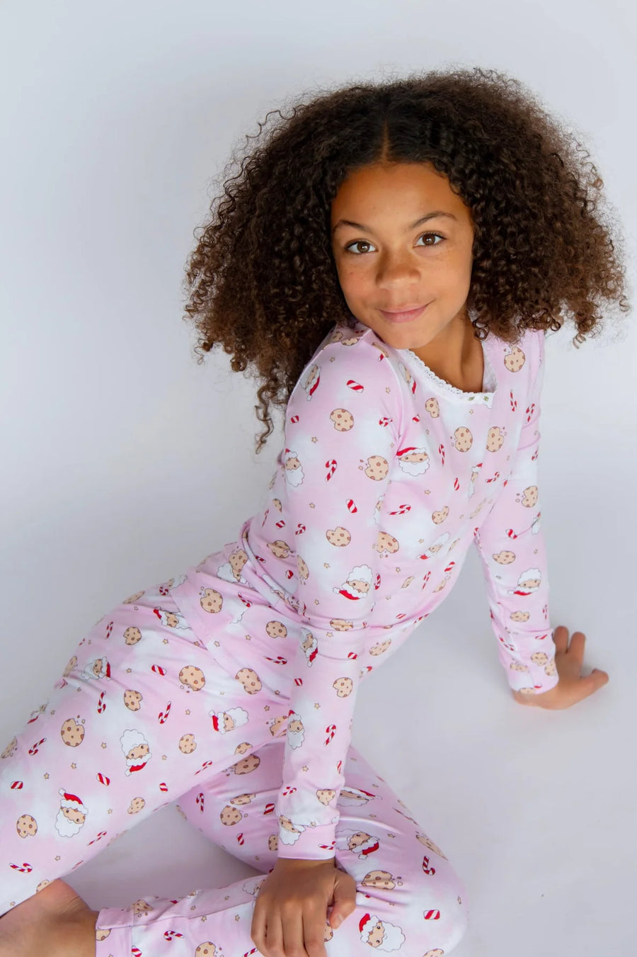 Pink Santa Cookie Pajama Set
