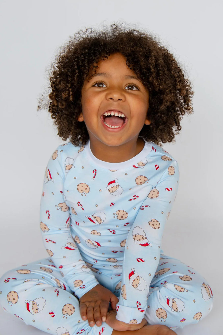 Blue Santa Cookie Pajama Set