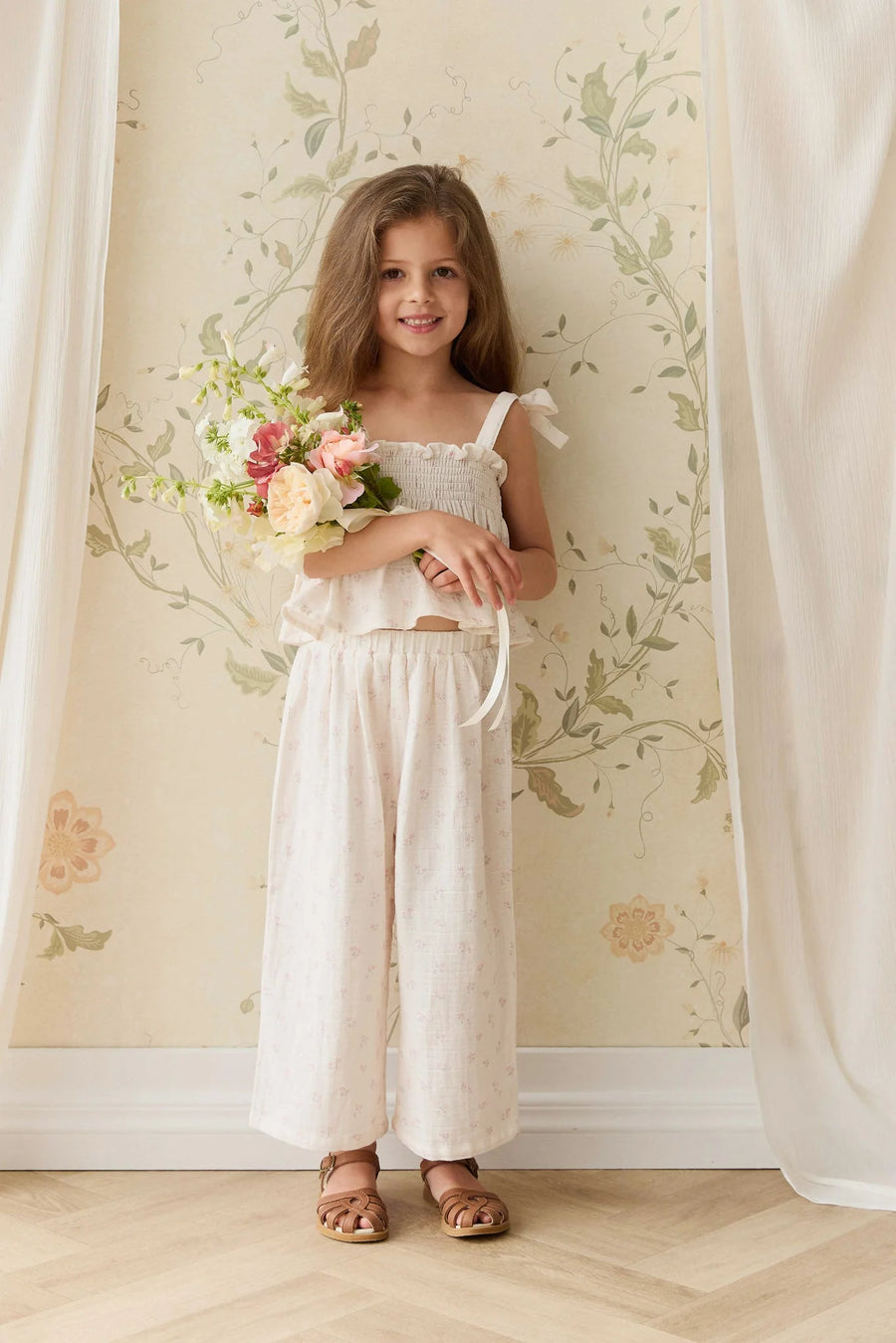 Odette Pauline Pink Blouse and Pant Set