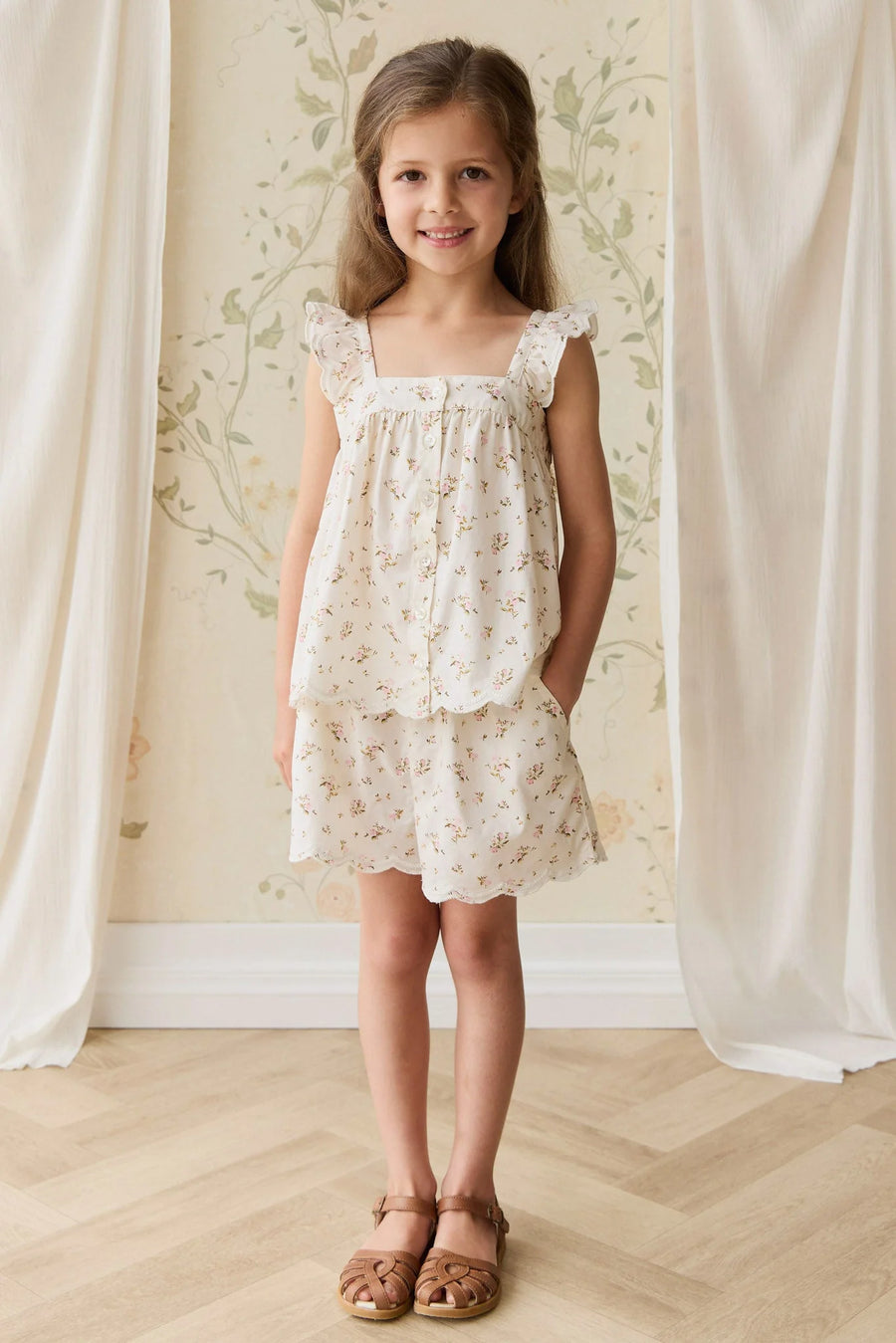 Haylen Bianca Antique Top and Short Set