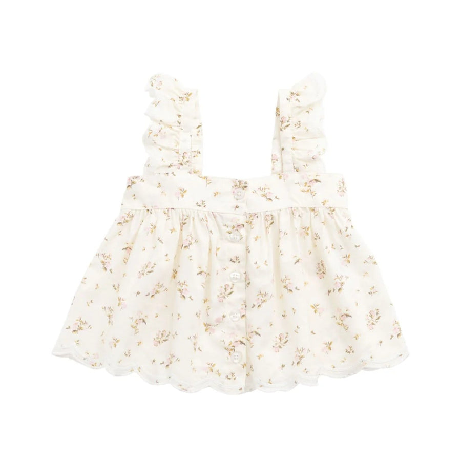 Haylen Bianca Antique Top and Bloomer Baby Set
