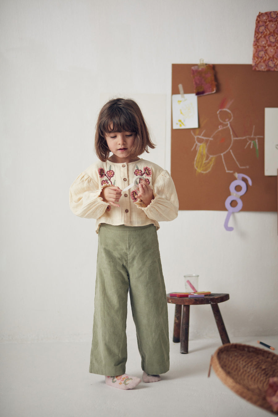 Celina Embroidered Cream Blouse