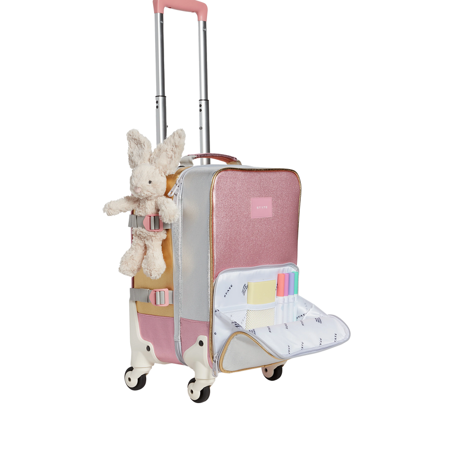 Mini Logan Suitcase Pink Silver