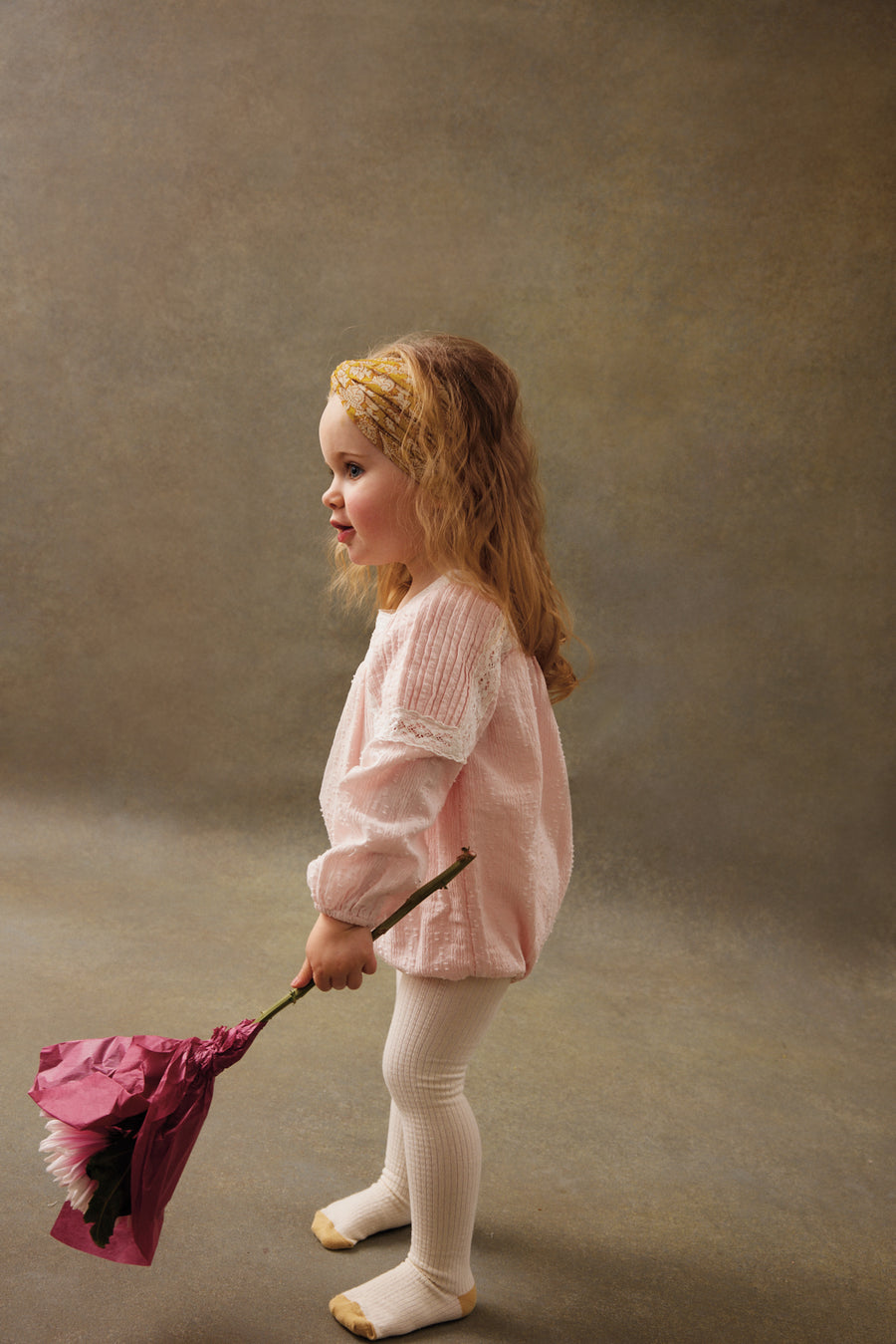 Janetta Light Pink Dobby Romper