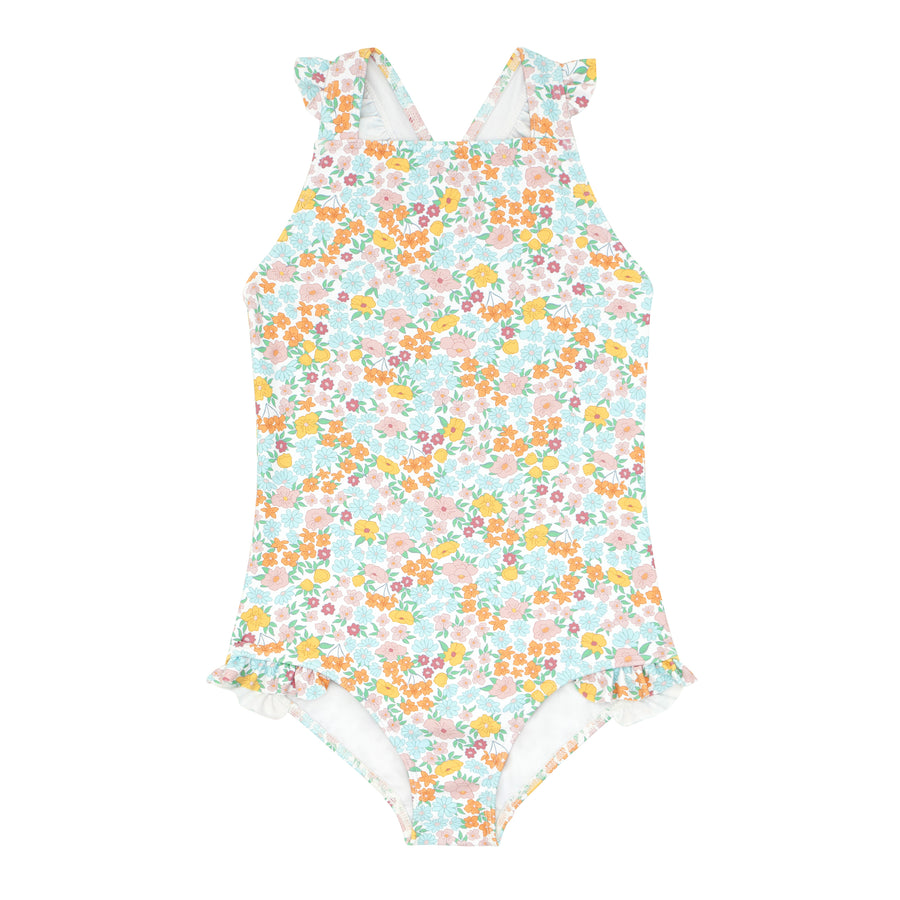 Bright Floral Crossover One Piece
