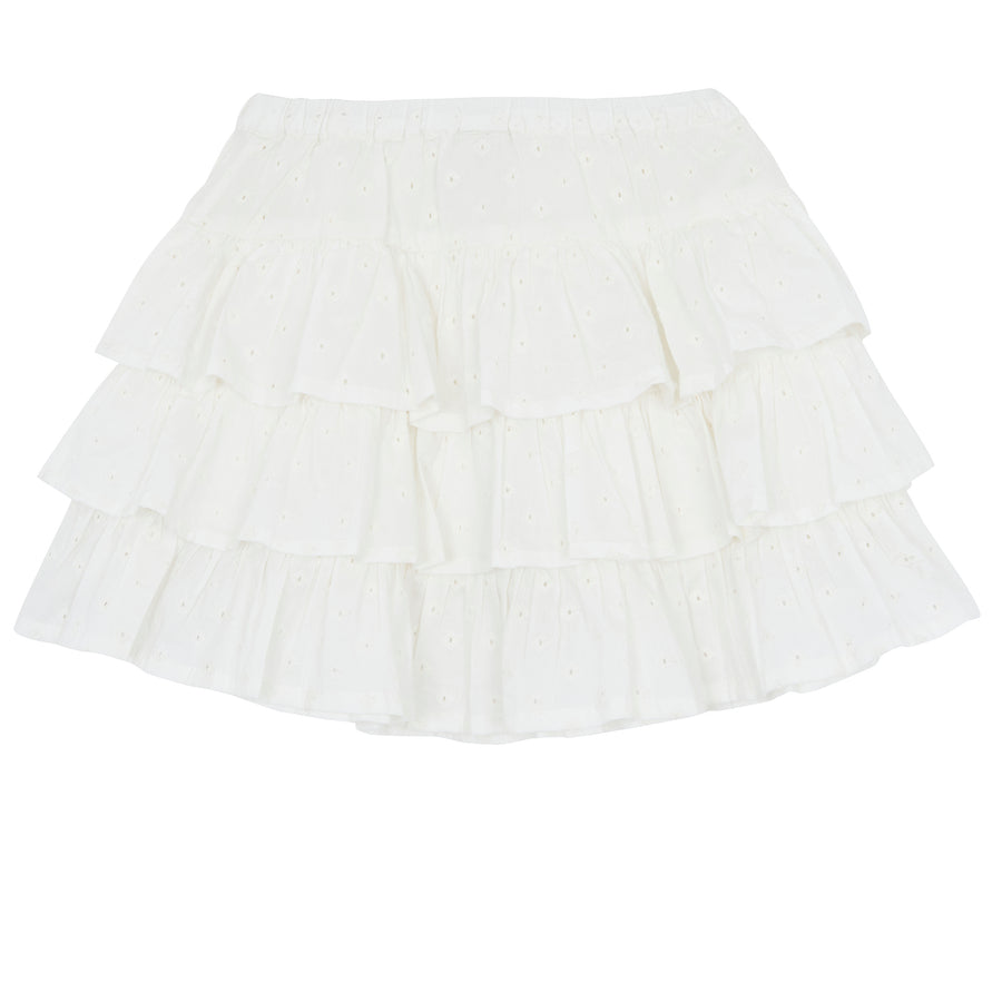 Rafele White Tiered Skirt