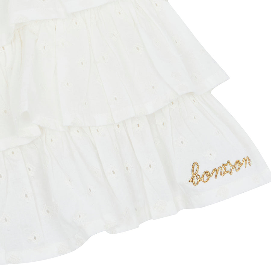 Rafele White Tiered Skirt