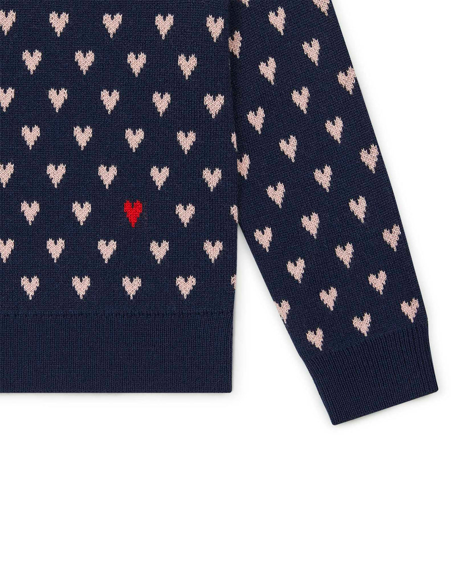 Love Navy Heart Sweater