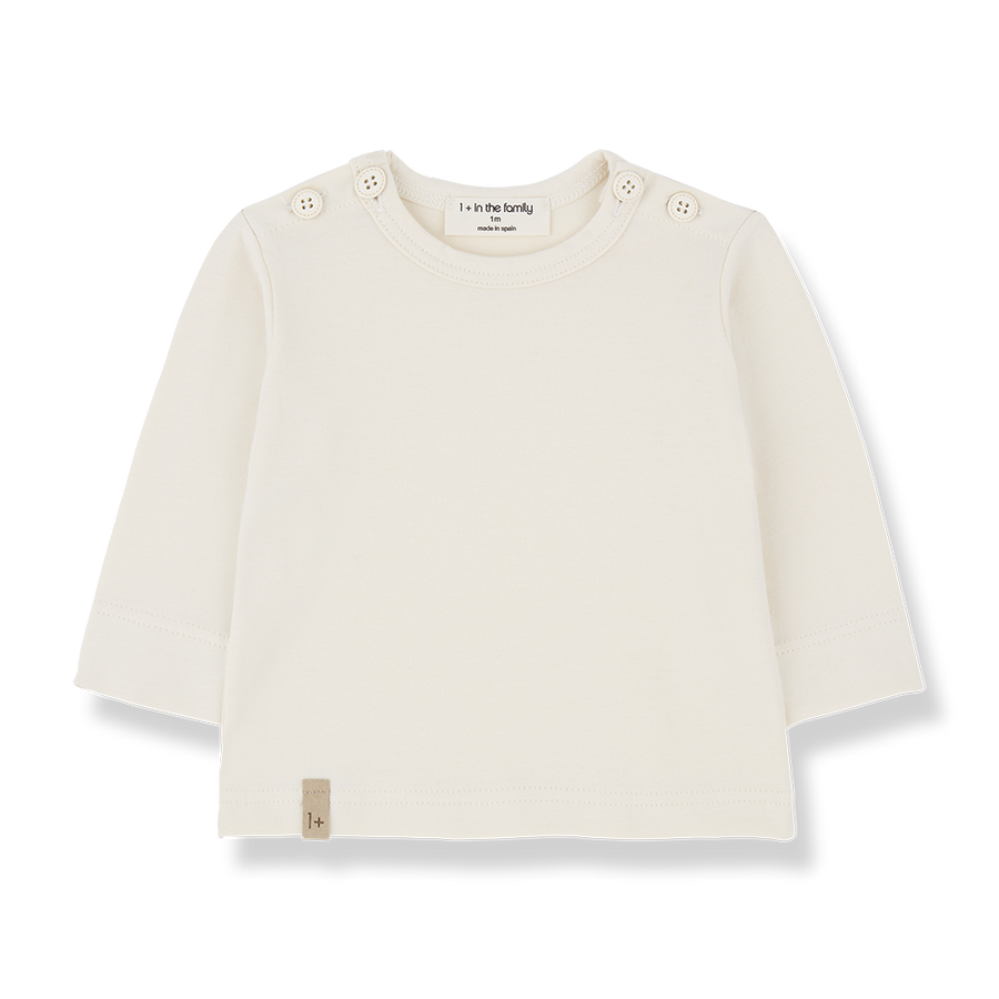 Noelle Organic Ecru Long Sleeve T-Shirt