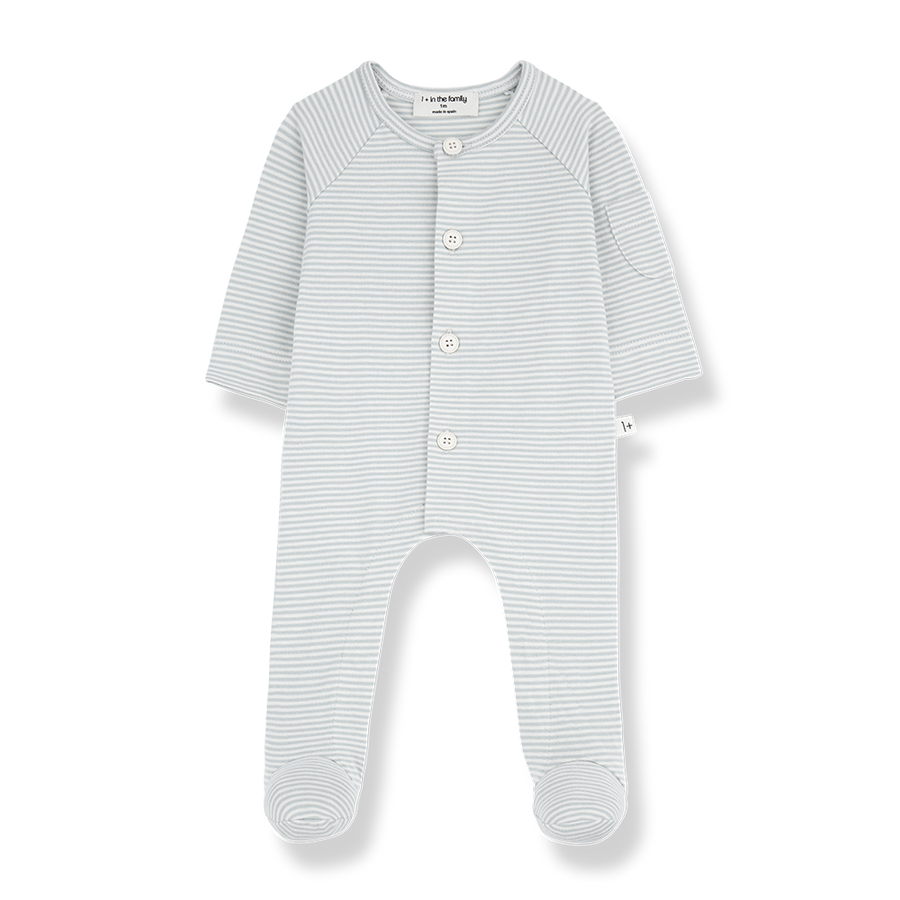 Philipe Organic Blue Striped Onesie