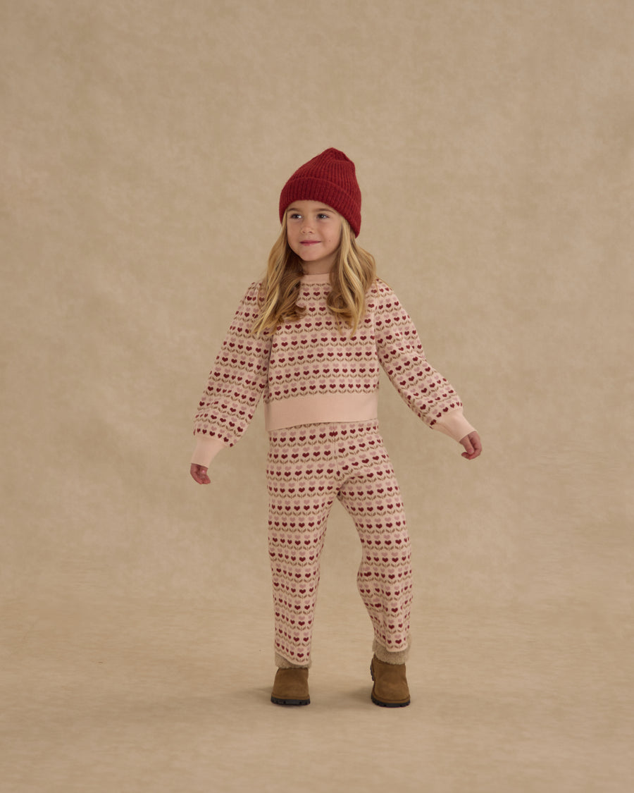 Ruby Hearts Jacquard Knit Set