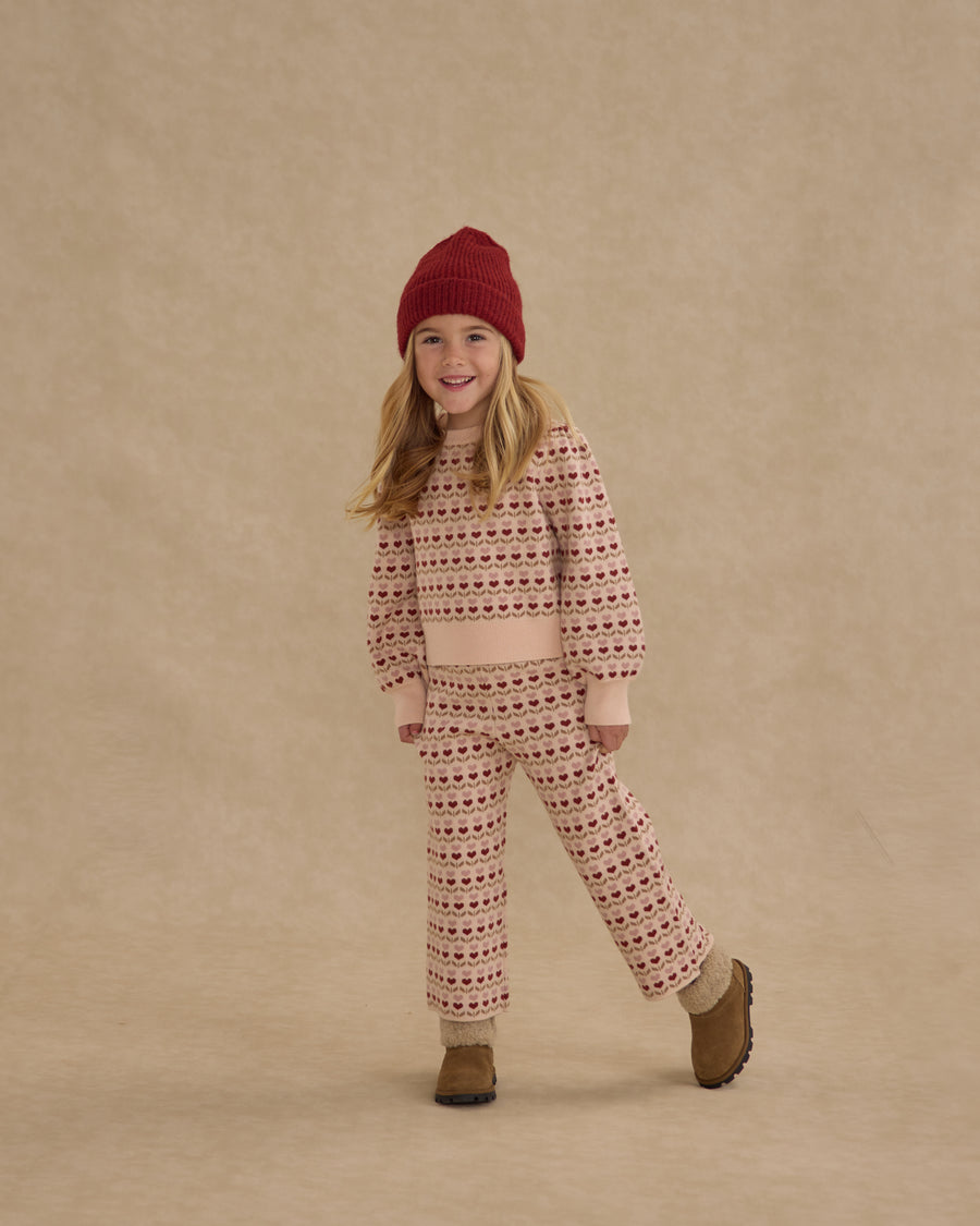 Ruby Hearts Jacquard Knit Set