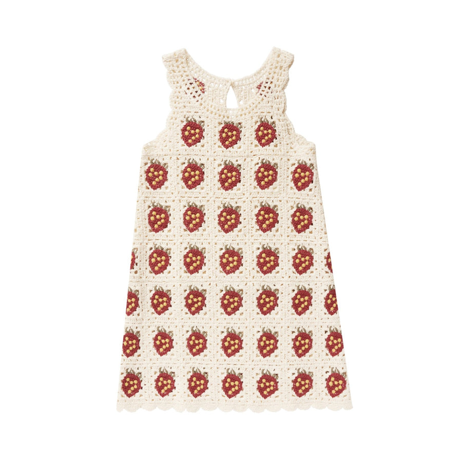 Strawberry Crochet Tank Mini Dress