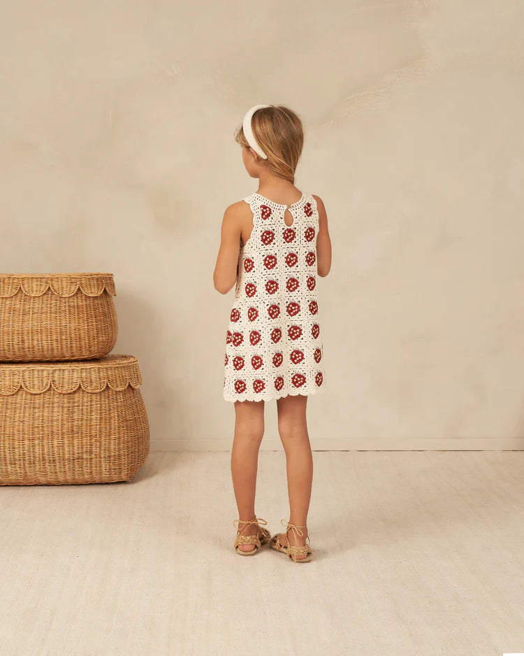 Strawberry Crochet Tank Mini Dress