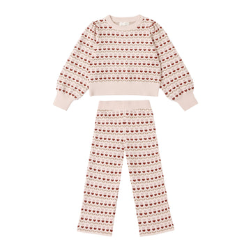 Ruby Hearts Jacquard Knit Set