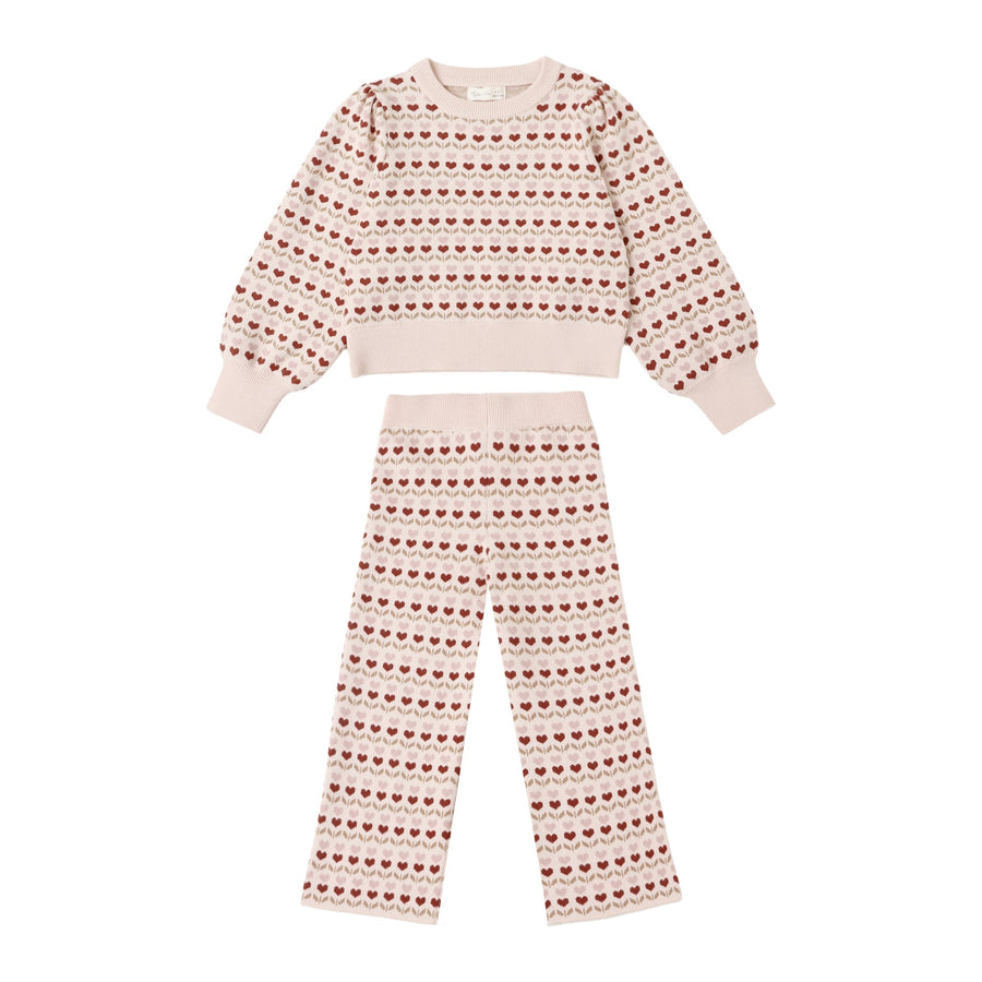 Ruby Hearts Jacquard Knit Set