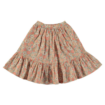 Long Floral Lurex Skirt