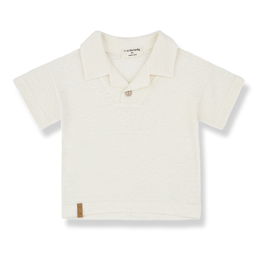 Sandro Off White Linen Polo