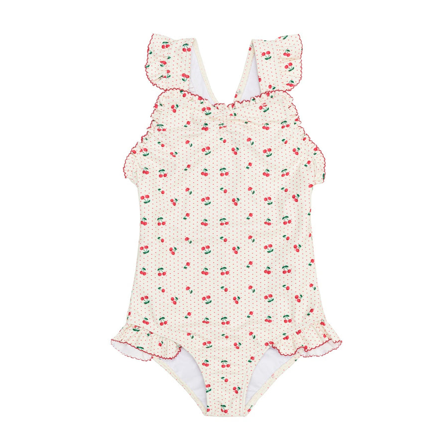 Summer Cherries Ruffle Edge One Piece Suit