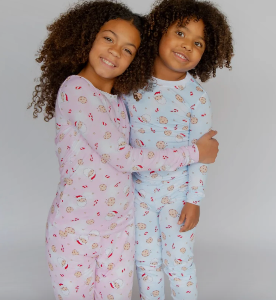 Blue Santa Cookie Pajama Set