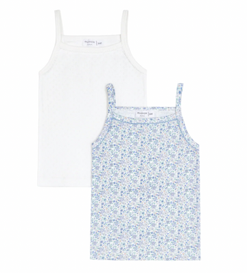 White and Slate Floral Tank 2-Pack Set