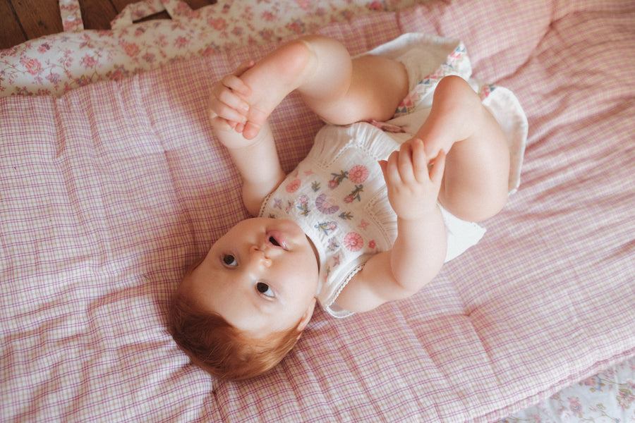 Asya White Embroidered Baby Shorts