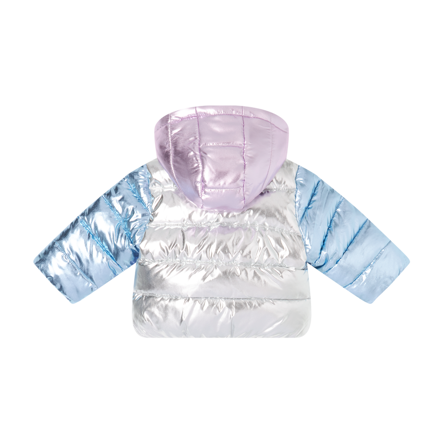 Metallic Colorblock Baby Puffer Jacket