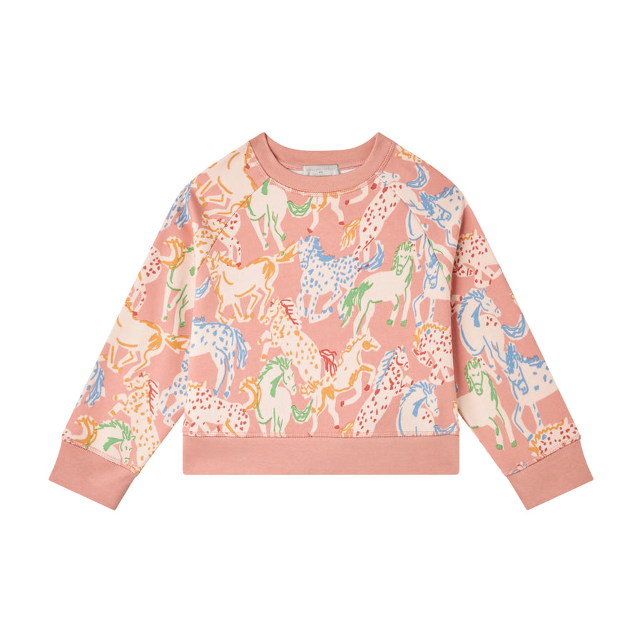 Prairie Horses Pink Sweatshirt