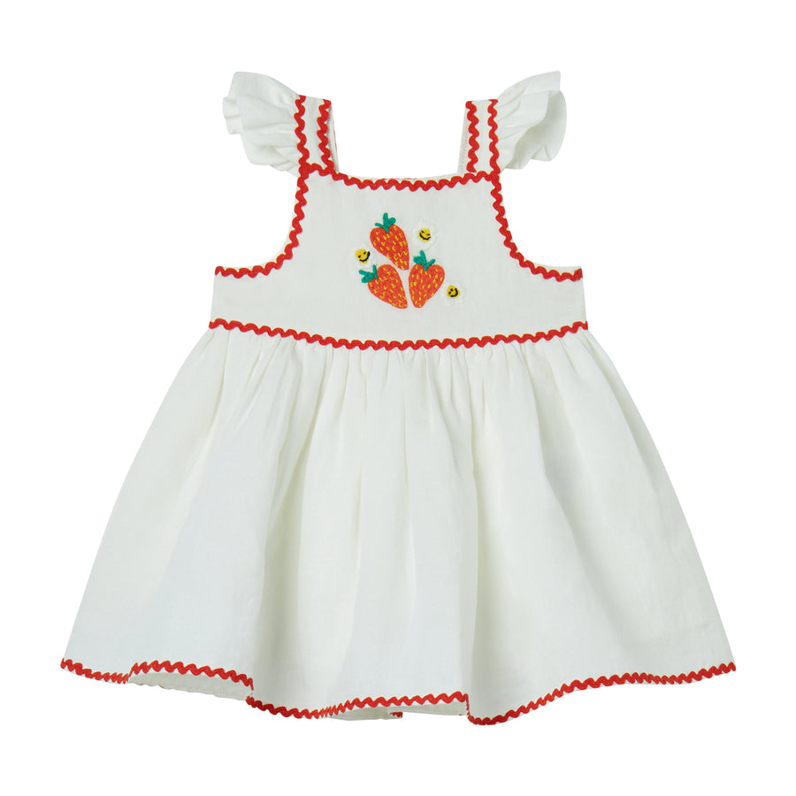 Strawberry Embroidered Baby Dress