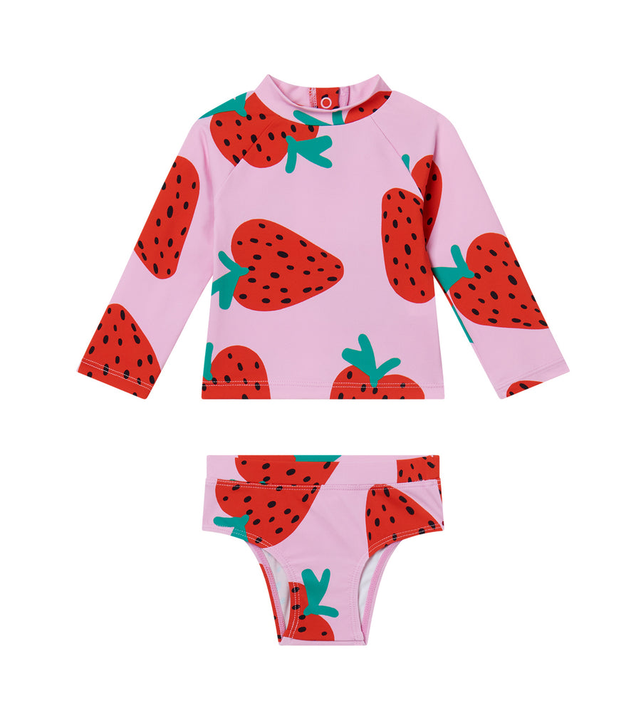 Strawberries Rashguard Swim Set