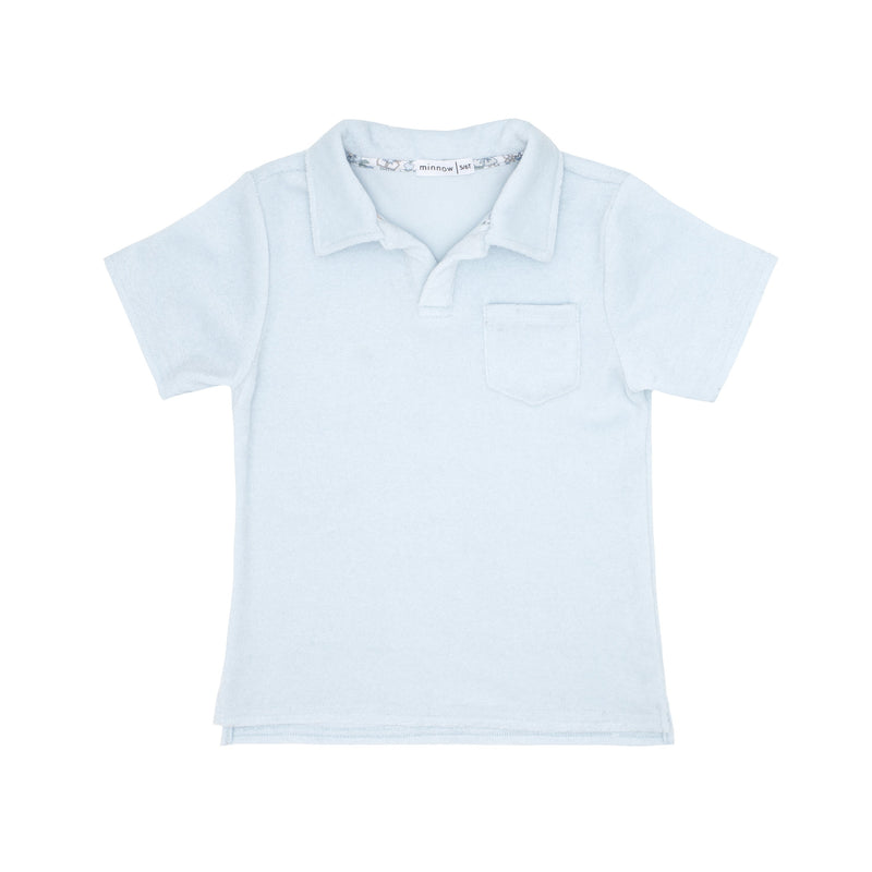 French Terry Light Blue Polo