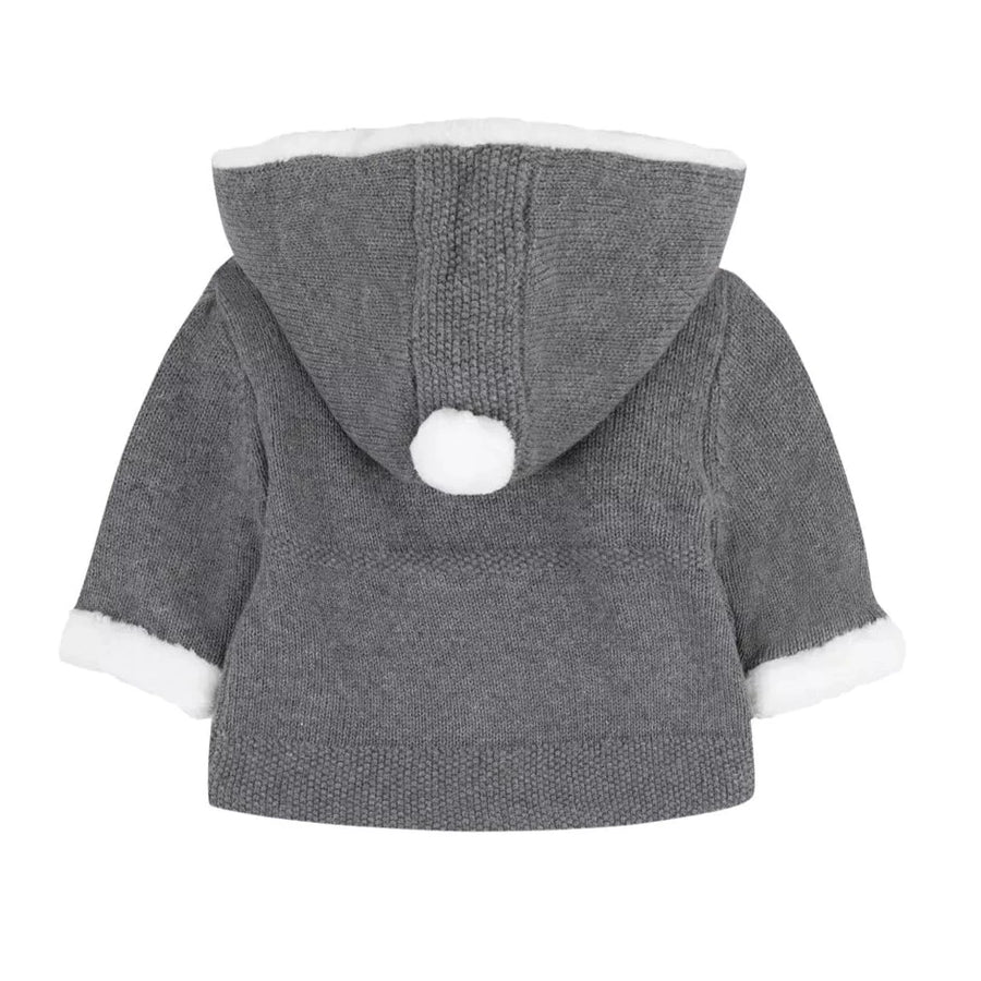 Grey Chine Knitted Faux Fur Jacket