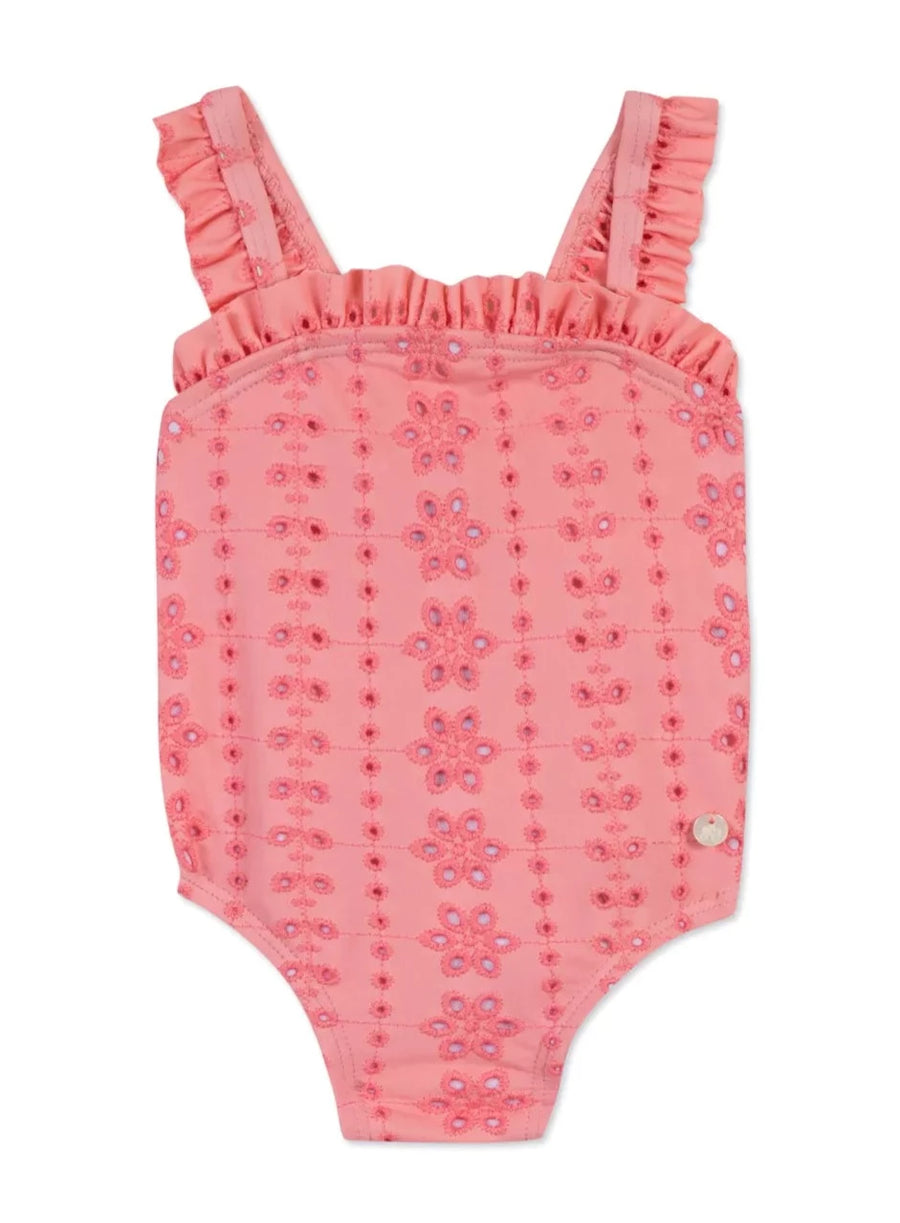 Pink Embroidered Swimsuit