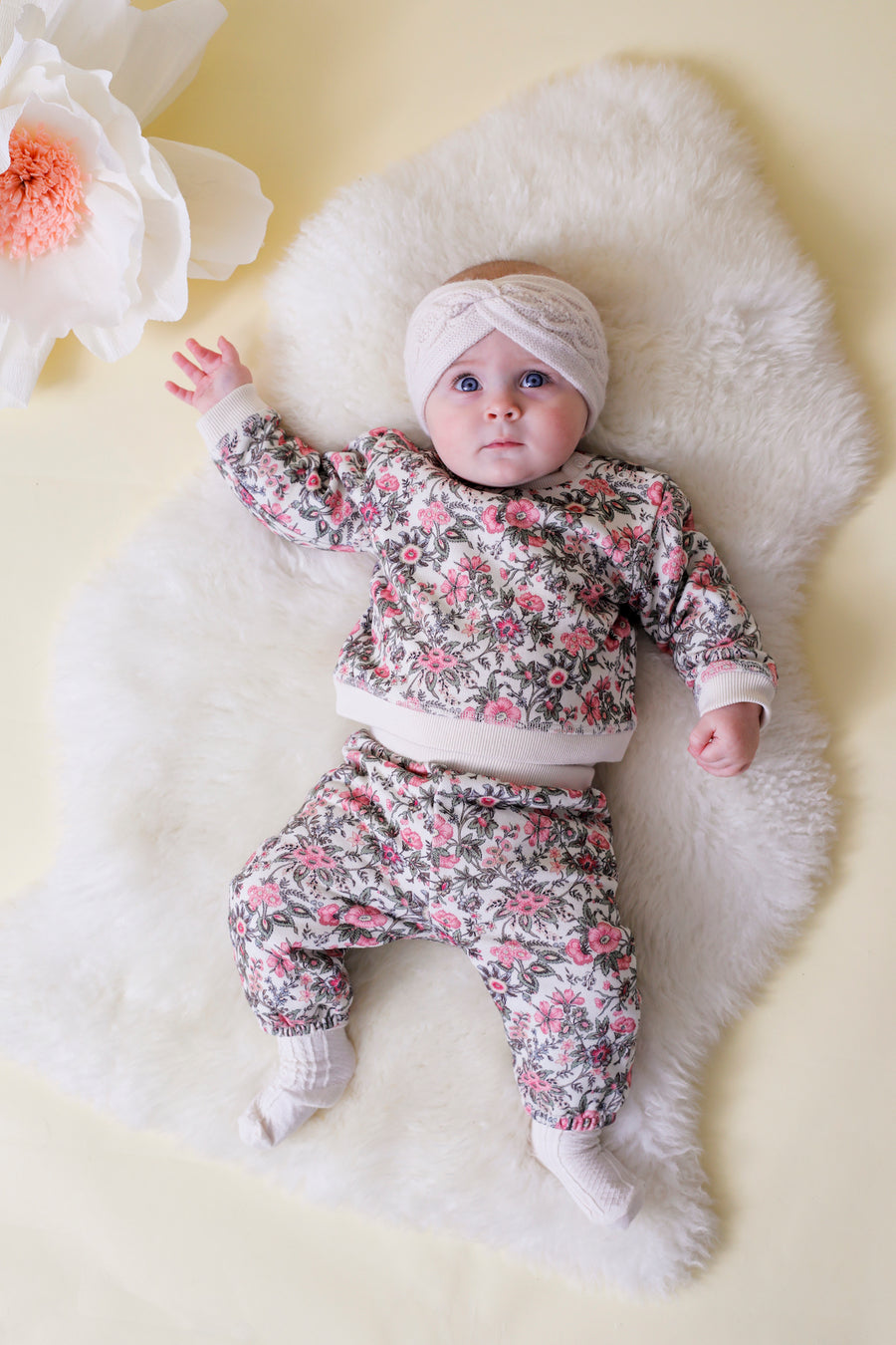 Ysalia Ivory French Fields Baby Sweatpant