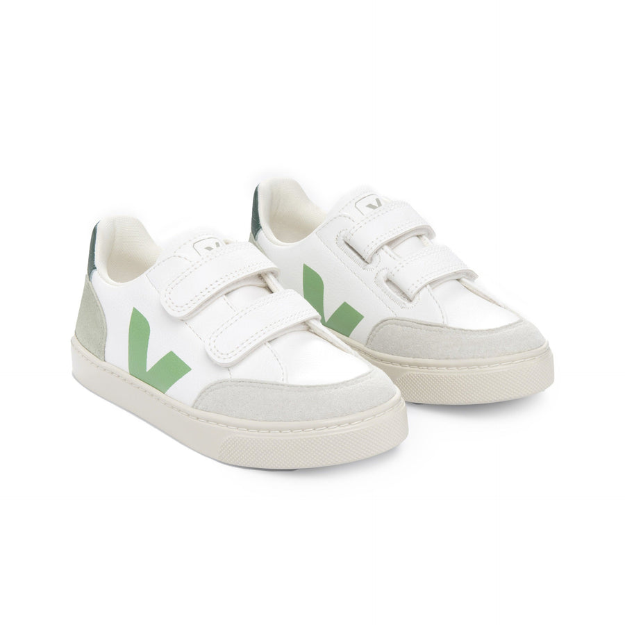 V-12 White Clay Green Velcro Sneaker