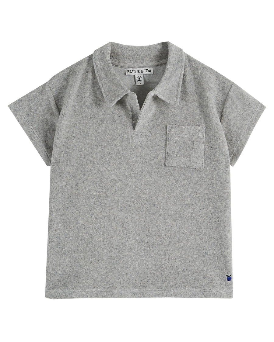 Grey Terry Polo Shirt