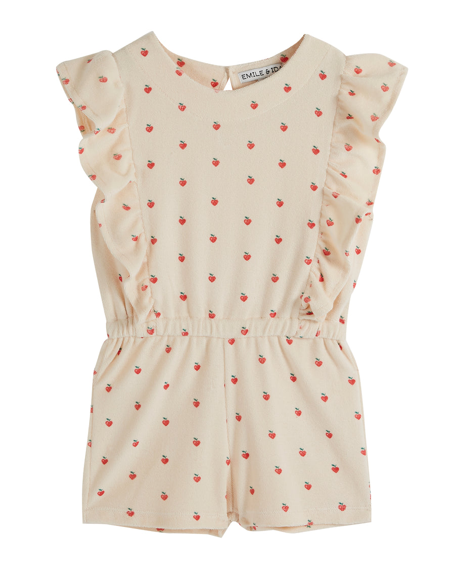 Red Apple Terry Romper