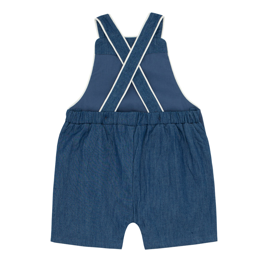 Washed Chambray Short Overall