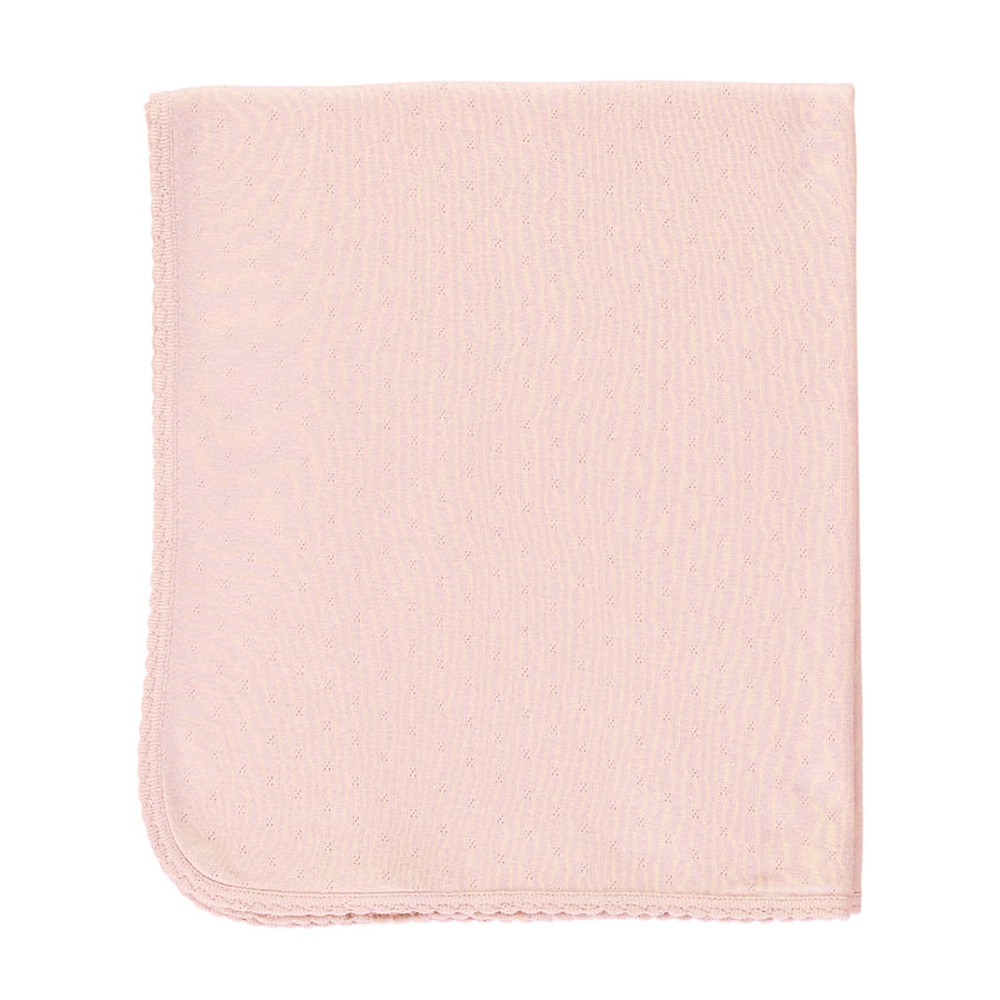 Powder Pink Pointelle Baby Blanket