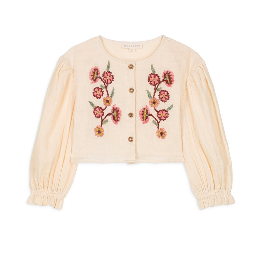 Celina Embroidered Cream Blouse